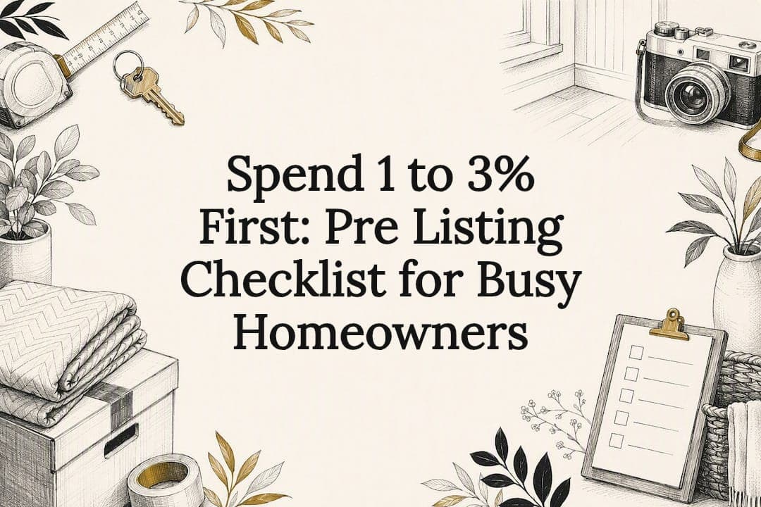 Spend 1 to 3% First: Pre Listing Checklist for Busy Homeowners