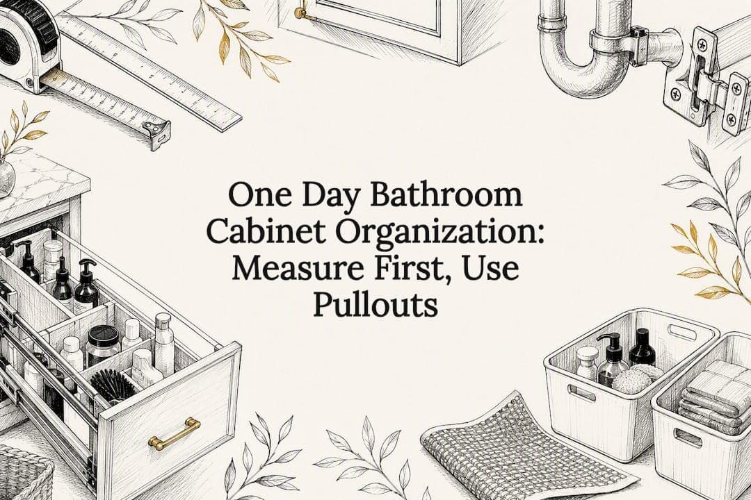 One Day Bathroom Cabinet Organization: Measure First, Use Pullouts