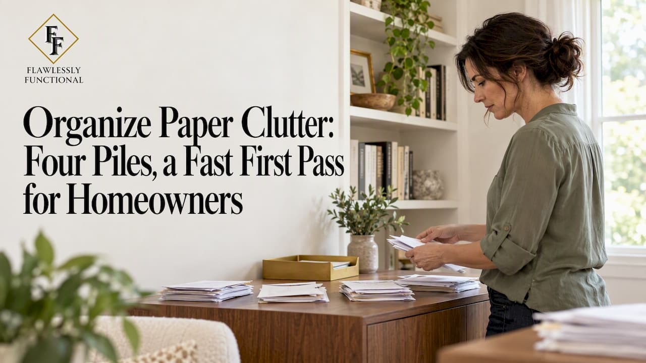 Organize Paper Clutter: Four Piles, a Fast First Pass for Homeowners